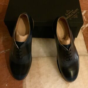 Angela Scott Navy Leather Lace-Up Oxfords | Goodyear Welt | EU 39.5